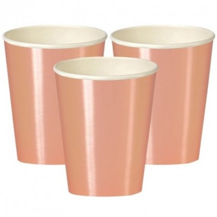 Muggar roséguld 8-pack - Partyninja.se