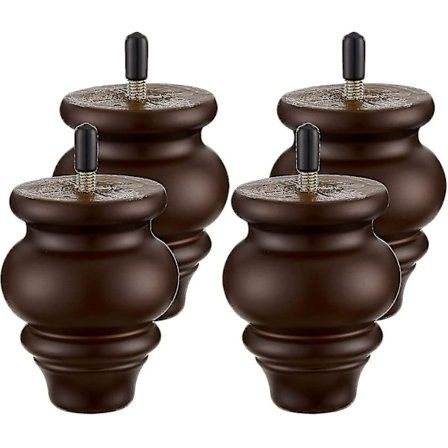 Sofa Ben - Møbelben 3,5 Tommer, Runde Sofa Ben - Træmøbelfødder, Sofa Erstatningsdele, Træstol Ben til Møbler eller DIY Projekter