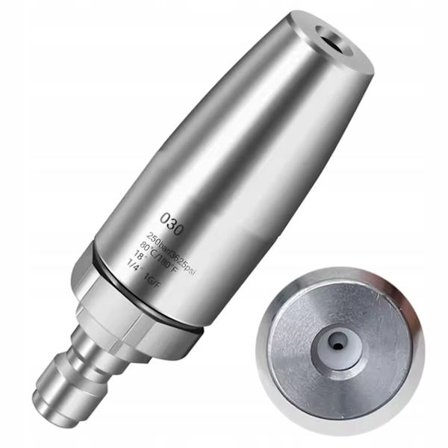 Rotationsdyse TurboJet 030 – Rustfrit Stael | 1/4 Tomme Quick Connect | 250 Bar | Kompatibel med Karcher, Nilfisk