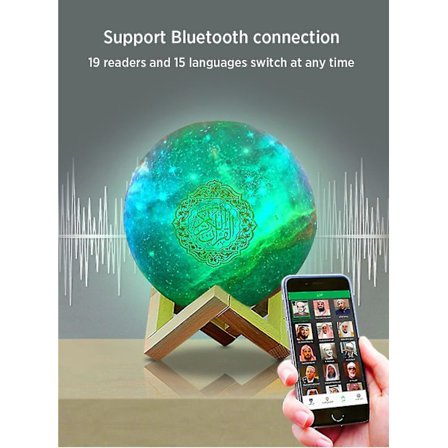 Fargerik App Muslimsk Koranen Høyttaler LED Nattelys Trådløs