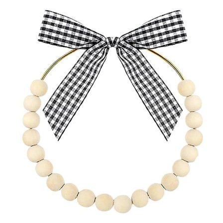 Juletræskugle af træperler, rustik, bøffeltern, bånd, sløjfe, guirlandedekoration