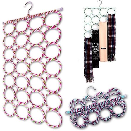 Sjalhållare med ringar, galge, bälteshållare, slipshållare, hopfällbar sjalhållare för sjal, bälte