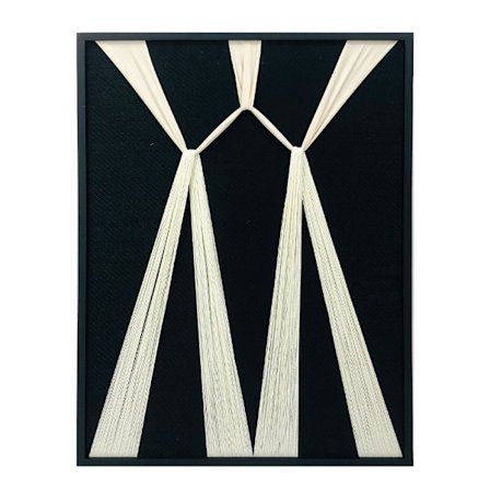 Mustavalkoinen minimalistinen maalaus, 60x80cm, puu