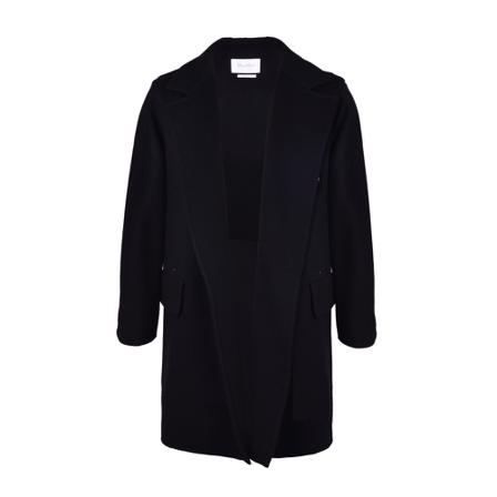 Max Mara Single-Breasted Coats Sort, Dame Uldfrakker