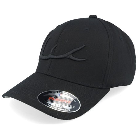 Hunter - Black flexfit Czapka Z Daszkiem - Elk Antler 3d Black Flexfit @ Hatstore