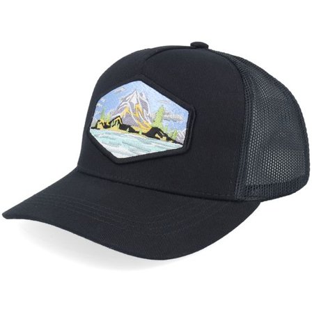 Wild Spirit - Svart trucker Keps - Kids Island Patch Black Trucker @ Hatstore