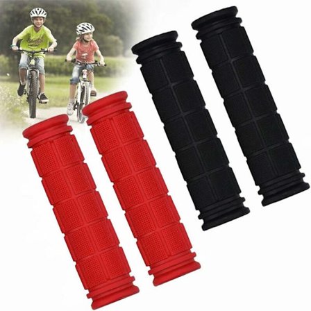 Styrehåndtak, 2 par 22mm gummigrep for sykkel tilbehør for utendørs sykling (svart, rød)