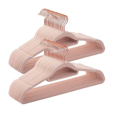 Flade og skridsikre fløjlsbøjler - 50 stk - Pink