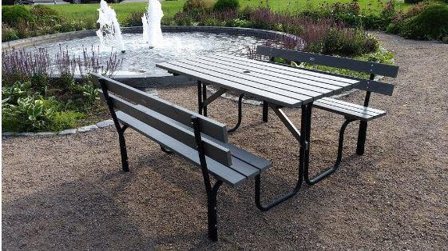 Eden Wood EW 0906-78150 Picknickbord 150 cm Grå, Utemöbler