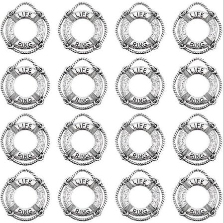 1 Laatikko 50kpl Pelastusrengas Riipus Vintage Korut Pelastusrengas Antiikki Hopea Tiibetiläinen Uinti Meri Ranta Kesä Korut Isona Eränä Korujen 