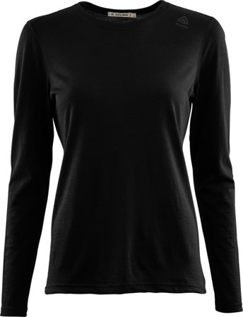 Aclima LightWool Undershirt Long Sleeve Woman Women long-sleeved sweaters Black XL