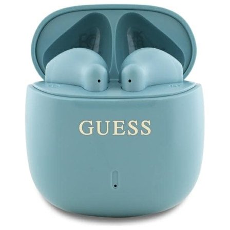 Guess Bluetooth-hovedtelefoner GUTWSJ14ESGQ TWS + dockingstation turkis/turkis Trykt Classic Logo