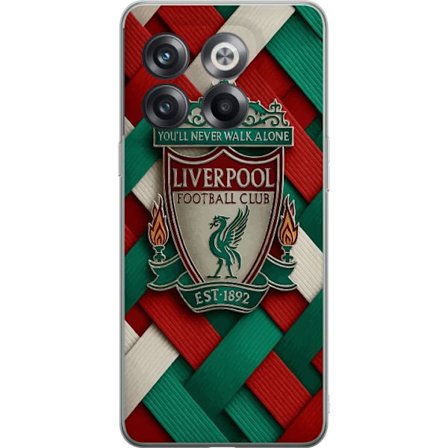 Kompatibelt Mobildeksel til OnePlus 10T Liverpool Football Club-emblem med You'll Never Walk Alone i kraftfull grafisk design for lidenskapelige fotba