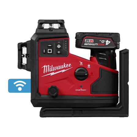 Milwaukee M12 A3PLO-401C Treplanlaser med batteri og lader, Laserinstrumenter