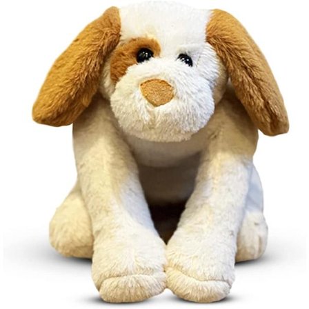 Supermjuka plyschvalpar fyllda med djur är supermjuka, mycket mjuka och söta plyschleksakshundar, 12 tum, vit brun