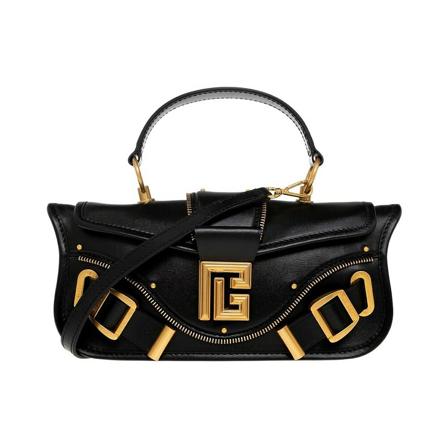 Balmain, Cross Body Bags Zwart, Dames, Maat:ONE Size,leer,Ritsen