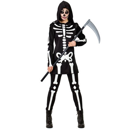 Skeletdragt med Hætte