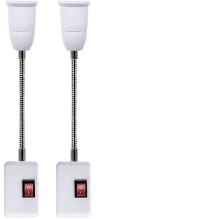 3-pak Fleksibel Lampeholder, Plug-in Væglampe, E27 Udvidelses Pære Sokkel Adapter med On/Off Kontakt (LGL)