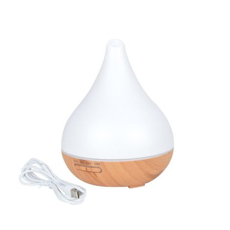 Häivytettävä valoa aromia tuoksut diffuseri valkoinen puuefekti - Valkoinen ja Beige - 400 ml