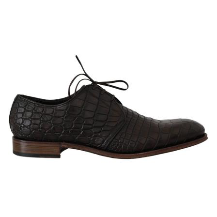 Dolce & Gabbana, Patterned Dress Derby Shoes Brązowy, Mężczyzna, Rozmiar: 44 EU