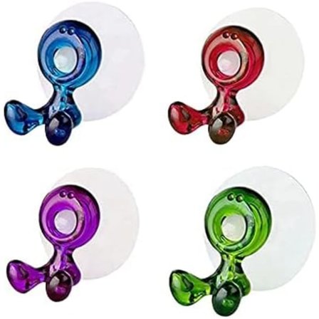 4 stk. Tegneserie Sugekopp Tannbørsteholder Barn Tannbørsteholder Veggmontert Tannbørsteholder Multifunksjon Vanntett Gjenbrukbar for Baderomsvegg M