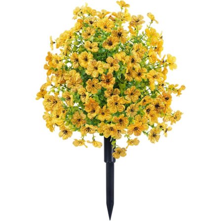 Kunstige blomster havestik, eukalyptus og blomstrende stængeldekoration med jordspyd - forårs- til sommerhavedekoration til stier, por