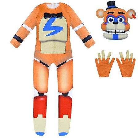 Barnkalasdräkter Five Nights At Freddy Bear Cosplay-drakter med maske gutter jenter Onesie Halloween Fancy Jumpsuit K 7 7 7-FM-