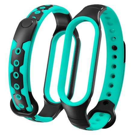 Xiaomi Mi Smart Band 6 bi-color silicone watch strap - Black / Green