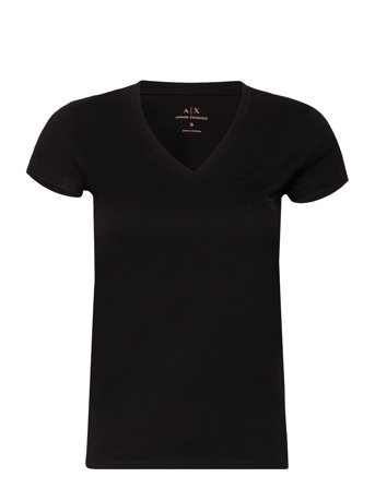 T-Shirt T-shirts & Tops Short-sleeved Svart Armani Exchange*Betinget Tilbud