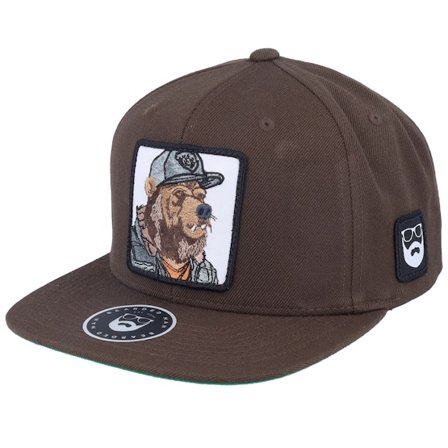 Bearded Man - Braun snapback Cap - Bear Cap Man Classic Dark Brown Snapback @ Hatstore