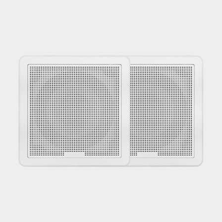 Marine-Lautsprecher Fusion Square White FM-F77SW, 7.7", 200 W, weiß, für Einbaumontage, mit weißen Fronten, 2er-Pack - Boot