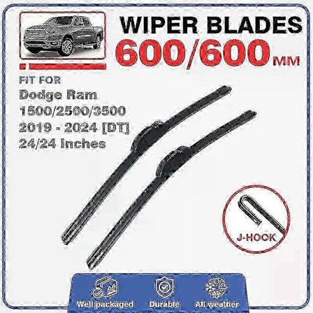 2025 Viskerblade til Dodge RAM 1500 2500 3500 2019 - 2024 DT Vinduesviskerbørster Tilbehør
