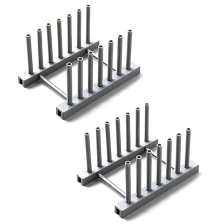 Bambus Trestativ Tallerkenstativ Kjøkkenoppbevaring Grå