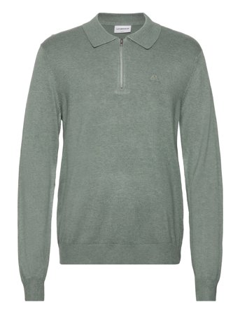 Lindbergh Ecovero L/S Zip Polo - Green - S