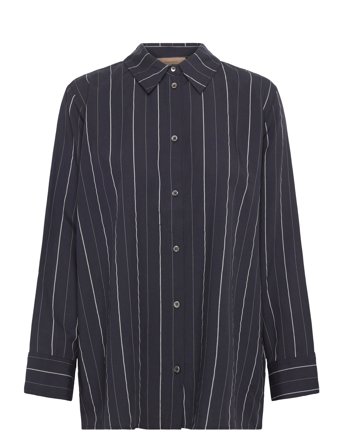 Rue de Tokyo Seira Striped Tencel - Navy - S