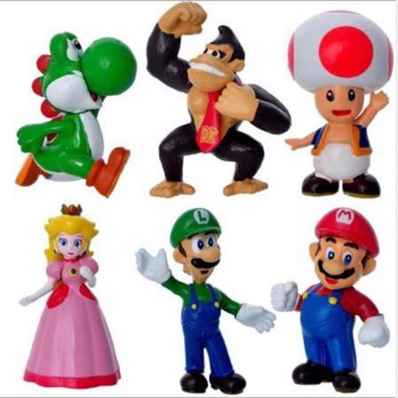 6 Pack Super Mario Figurer julklappar