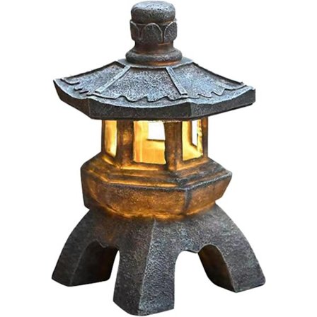 Solcelled Pagode Lanterne Udendørs Lamper Japansk Stil Lanterne Have