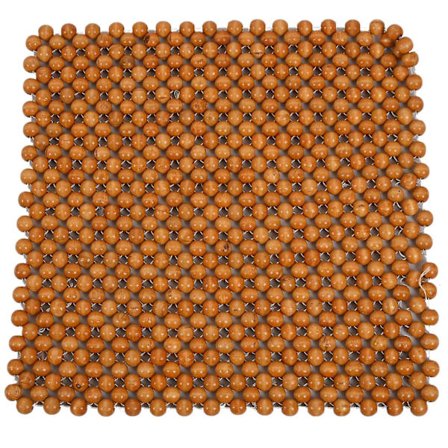 Muzhu Bilpude Træperler Stol Kunst Massagepude Bilpude Bilbetræk Perlepude Beige