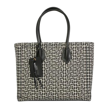 Balmain, monogram shopper bag Czarny, Kobieta, Rozmiar: ONE Size
