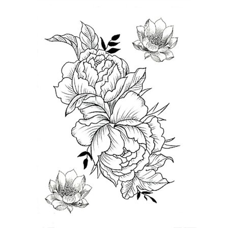 Fashion Tattoo Sticker Temporary Black Roses Design Full Flower Arm Big Fake Tattoo Sticker Body Art Decal Qinhai