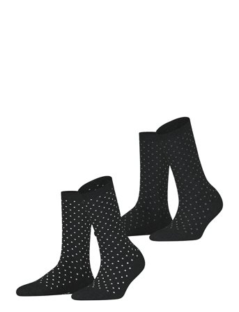 Fine Dot 2-Pack Sustainable With Pattern Black Esprit Socks
