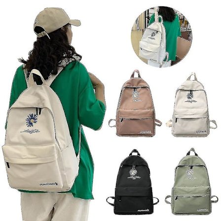 Backpack High Capacity Solid Color Girl School Bags