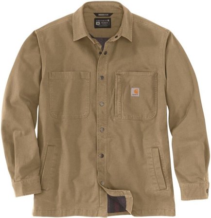 Carhartt Workwear Carhartt M's Fleece Lined Snap Front Shirt Jacket Dark Khaki