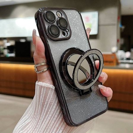 iPhone 16 Pro Pläterad Spegelhållare Gradient Glittrig MagSafe Skal