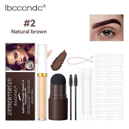 Øjenbrynsstencil-sæt, professionel vandfast bryn-pudderstempel, et-trins bryn-pudderstempel makeup med 12 genanvendelige øjenbrynsstencils flydende 