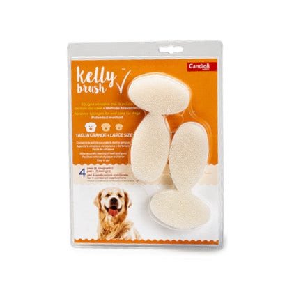Kelly Brush Spugnetta Grande Per Pulizia Dentale Cani 4+4 Pezzi
