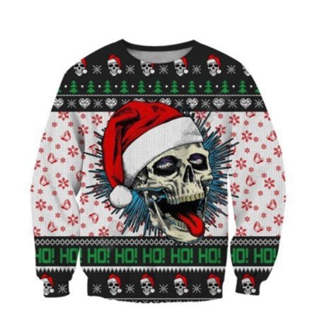 Klassinen joulukuvioinen crewneck-collegepaita - Juhlava lomapaita.24-XL