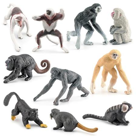 10 stk realistiske primatfigurer simuleringsdyrfigurer pedagogisk leketøy for barn 10pcs