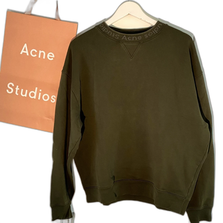 Acne Studios Neck Logo Sweater Grön