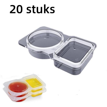 20-pack - Såskoppar - Kryddkoppar - Soppkoppar med lock - Läcksäkra dippbehållare - 14*8,5 cm